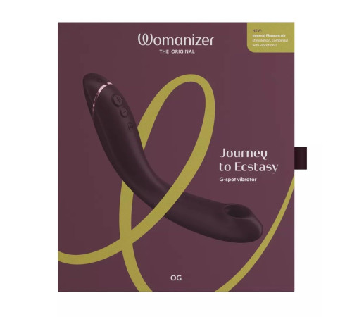 Сливовый стимулятор G-точки Womanizer OG c технологией Pleasure Air и вибрацией - 17,7 см.