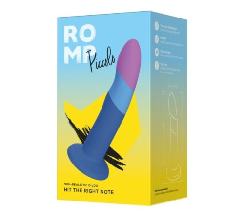 Яркий фаллоимитатор Romp Piccolo с присоской - 14 см.