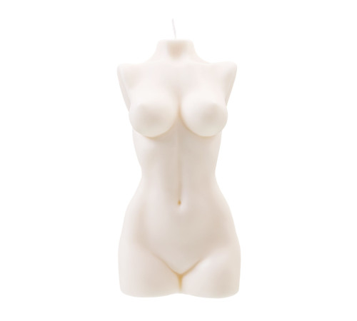 Белая интерьерная свеча в форме женского торса - 850 гр.