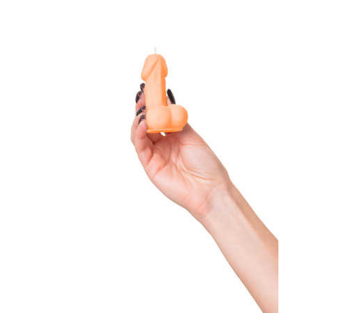 Оранжевая свеча в форме пениса - 47 гр.