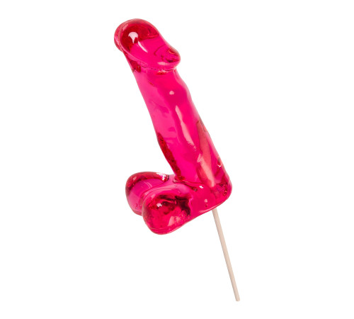 Розовый леденец в форме члена со вкусом айриш крим - 173 гр.