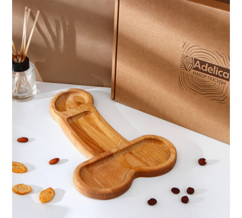 Деревянное блюдо для подачи в форме члена (32,5 х 20 х 1,7 см)