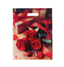 Пакет с принтом в виде роз (31х40 см)