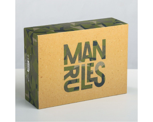 Заказать Складная коробка Man rules - 16 х 23 см.