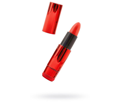 Красный вибратор в виде помады - 9 см.