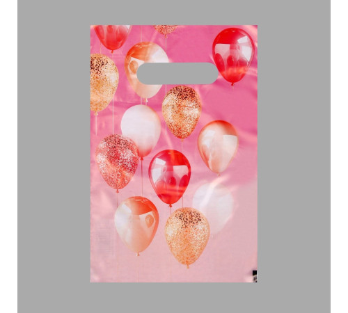 Пакет «Праздничные шары» с вырубной ручкой (20х30 см)