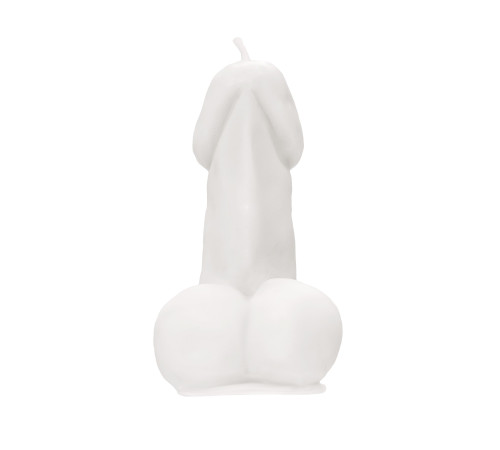 Белая свеча в форме пениса - 47 гр.