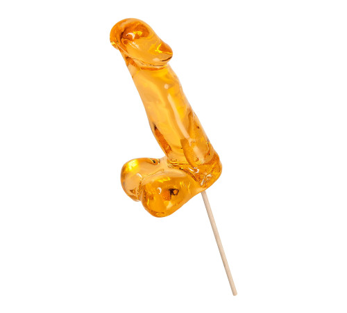 Оранжевый леденец в форме пениса со вкусом аморетто - 173 гр.