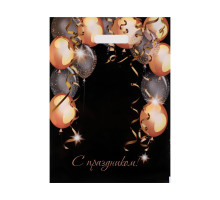 Пакет с вырубной ручкой и принтом в виде шариков (30х40 см)