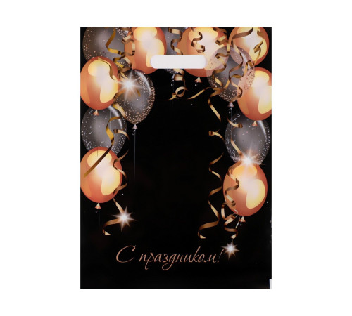 Пакет с вырубной ручкой и принтом в виде шариков (30х40 см)