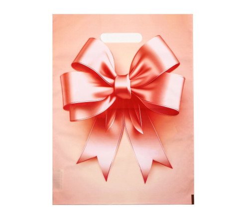 Пакет с принтом в виде банта с вырубной ручкой (30х40 см)