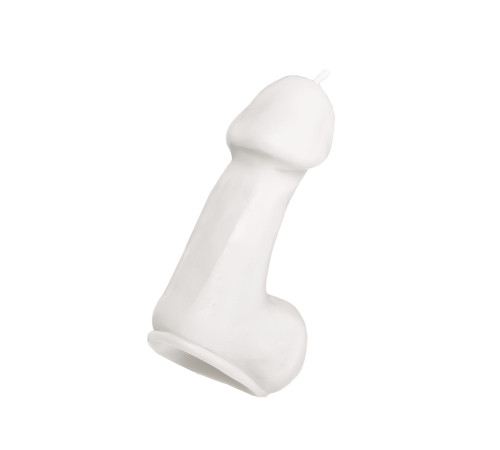 Белая свеча в форме пениса - 47 гр.