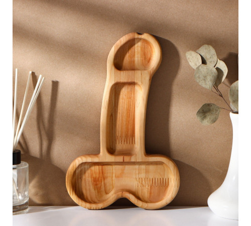 Деревянное блюдо для подачи в форме члена (25 х 16,5 х 1,7 см)