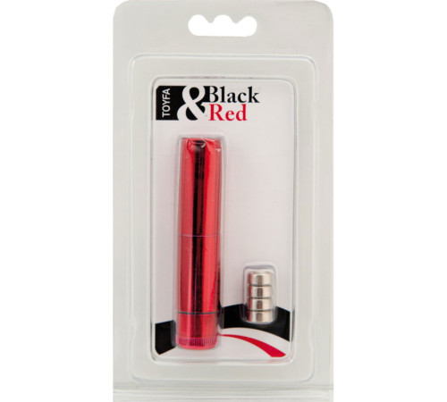 Красный вибратор в виде помады - 9 см.