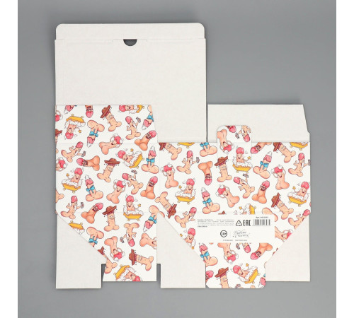 Сборная подарочная коробка «Веселые джентельмены» -  22 х 15 х 10 см.