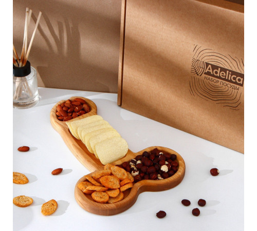 Деревянное блюдо для подачи в форме члена (32,5 х 20 х 1,7 см)