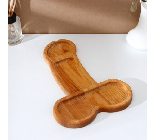 Деревянное блюдо для подачи в форме члена (32,5 х 20 х 1,7 см)