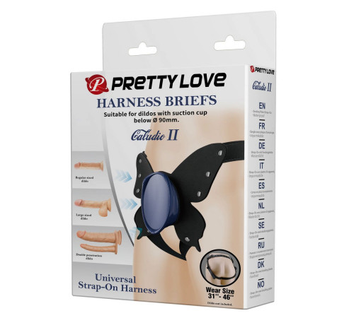 Синие трусики харнесс с платформой Caludio II