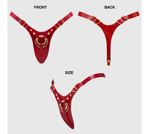 Красный пояс для фиксации насадок Strap-On-Me Leatherette Harness Fabulous