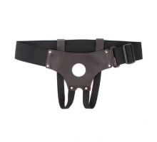 Коричневые кожаные трусики-джоки для насадок