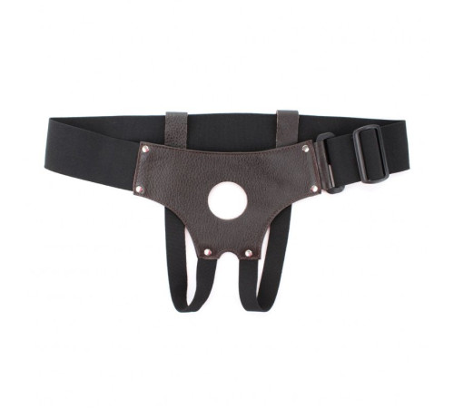 Коричневые кожаные трусики-джоки для насадок