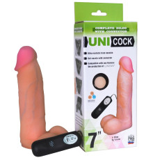 Фаллическая насадка Харнесс UNICOCK 7  с вибрацией - 19 см.