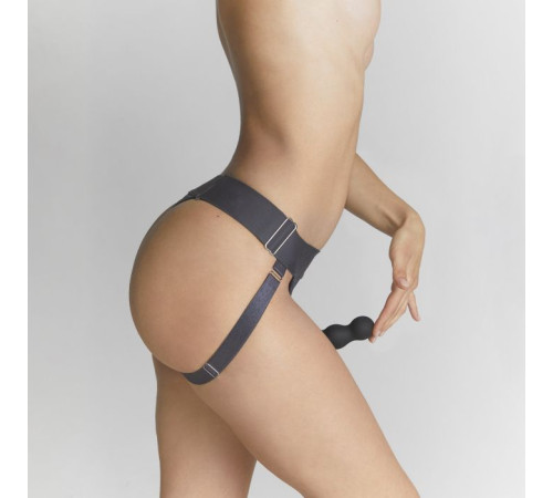 Серые трусики для фиксации насадок Strap-on-me Harness Lingerie Unique