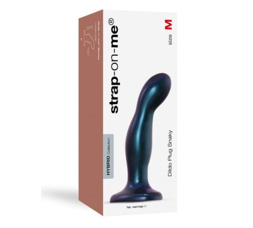 Темно-синяя насадка Strap-On-Me Dildo Plug Snaky size M