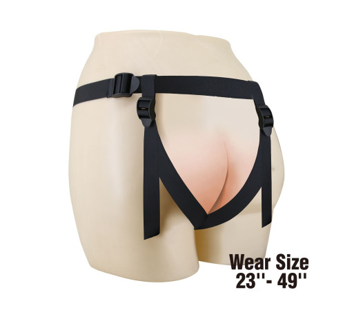 Черные трусики харнесс с платформой Caludio I