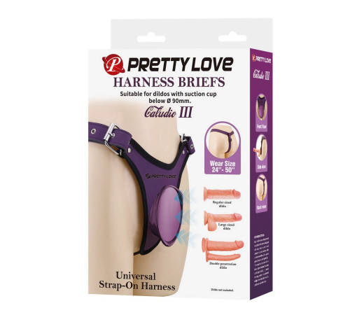 Фиолетовые трусики харнесс с платформой Caludio III