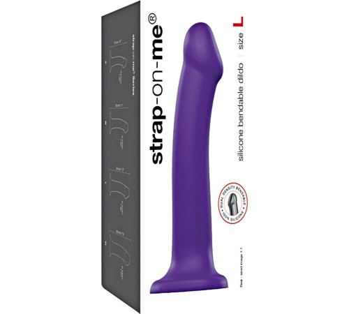 Фиолетовый фаллоимитатор-насадка Strap-On-Me Dildo Dual Density size L - 19 см.