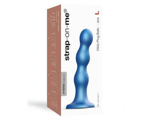 Заказать Голубая насадка Strap-On-Me Dildo Plug Balls size L
