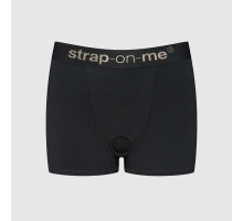 Черные трусики-боксеры для фиксации насадок Strap-on-me Harness Lingerie Allure - size XL