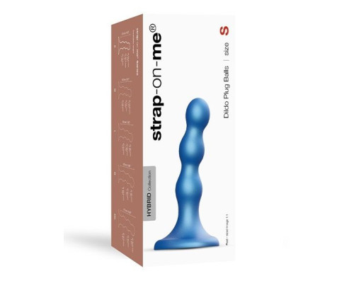 Заказать Голубая насадка Strap-On-Me Dildo Plug Balls size S