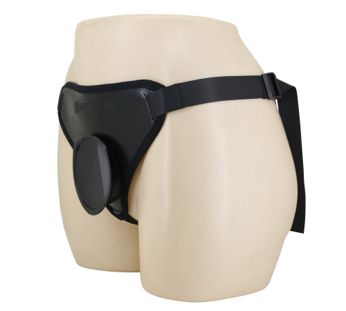 Черные трусики харнесс с платформой Caludio I