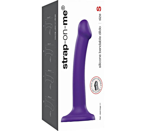 Фиолетовый фаллоимитатор-насадка Strap-On-Me Dildo Dual Density size S - 17 см.