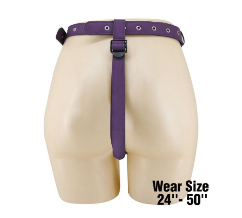 Фиолетовые трусики харнесс с платформой Caludio III