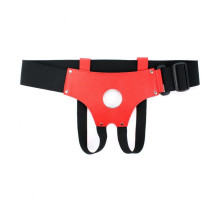 Красно-черные кожаные трусики для насадок