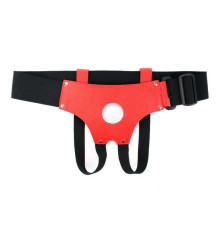 Красно-черные кожаные трусики для насадок