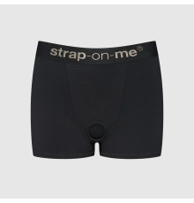 Черные трусики-боксеры для фиксации насадок Strap-on-me Harness Lingerie Allure - size XS