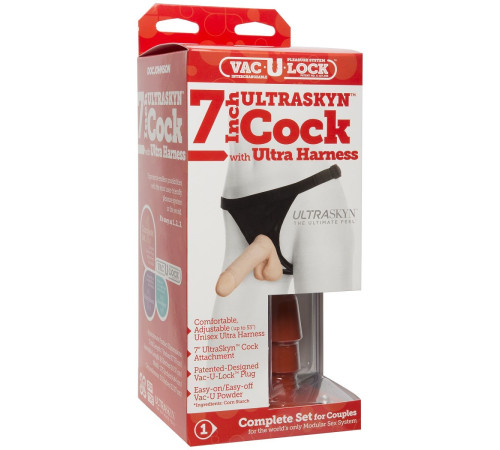 Трусики с насадкой Vac-U-Lock Set 7  ULTRASKYN Ultra Harness - 17,3 см.