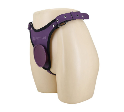 Фиолетовые трусики харнесс с платформой Caludio III