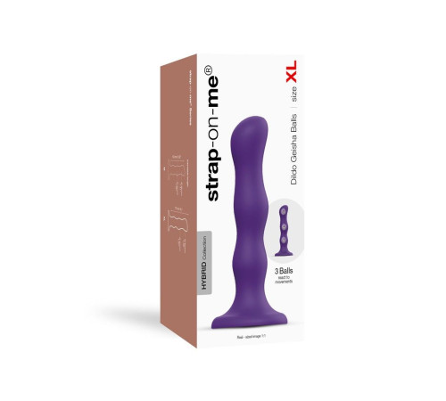 Фиолетовая насадка Strap-On-Me Dildo Geisha Balls size XL