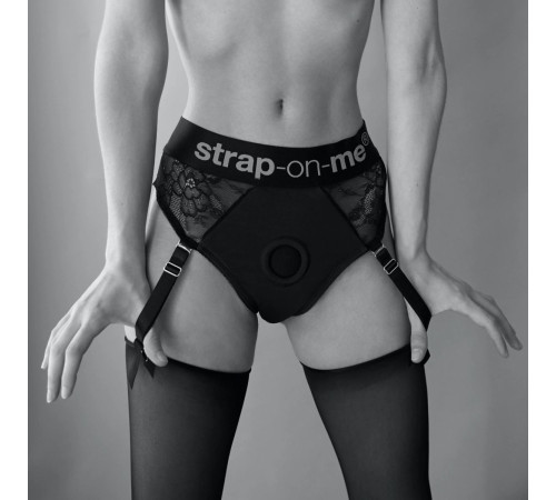 Черные трусики для насадок Diva Lingerie Harness - size L