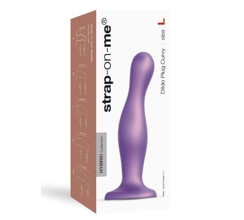 Фиолетовая насадка Strap-On-Me Dildo Plug Curvy size L
