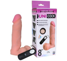 Фаллическая насадка Харнесс UNICOCK 8  с вибрацией - 20 см.