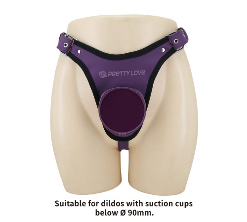 Фиолетовые трусики харнесс с платформой Caludio III