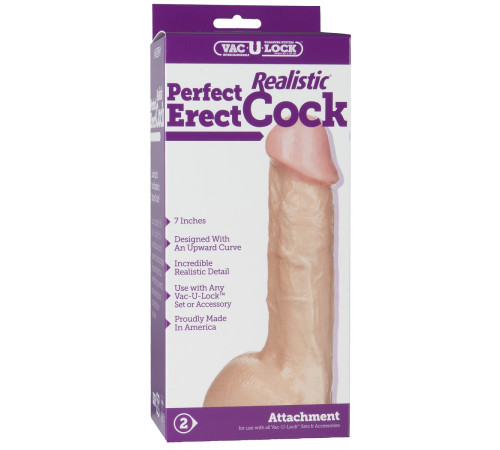 Реалистичная насадка 7 Realistic Perfect Erect Cock - 18,5 см. Реалистичная насадка 7 Realistic Perfect Erect Cock - 18,5 см.