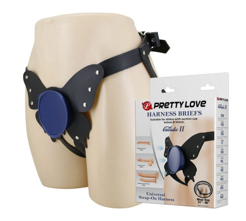 Синие трусики харнесс с платформой Caludio II