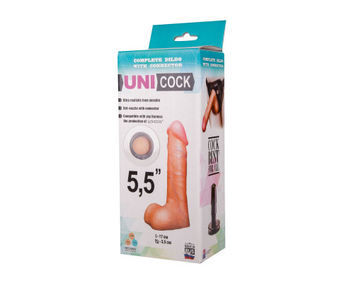 Заказать Фаллическая насадка Харнесс UNICOCK 5,5  - 18,5 см.